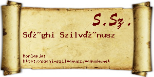 Sághi Szilvánusz névjegykártya